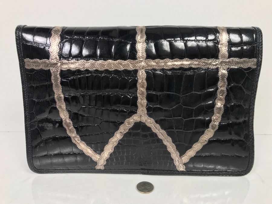 Carlos Falchi Black Leather Handbag [Photo 5]