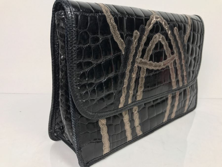 Carlos Falchi Black Leather Handbag [Photo 4]