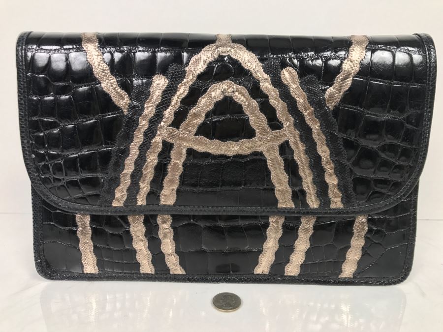 Carlos Falchi Black Leather Handbag [Photo 2]