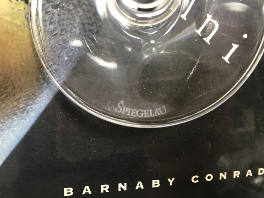 Pair Of Spiegelau Martini Glasses And First Edition The Martini Book By Barnaby Conrad III [Photo 3]