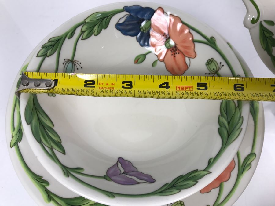 Villeroy & Boch Germany Amapola Pattern China Set With Platter, Gravy Boat, Creamer And Sugar, Bowls And Plates [Photo 9]