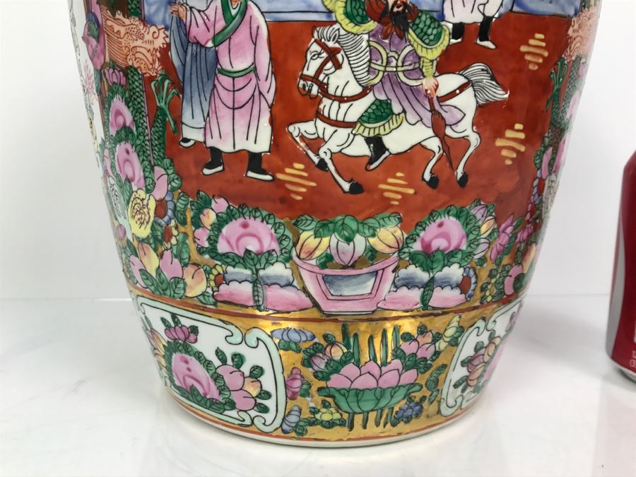 Large Signed Chinese Famile Rose Porcelain Lidded Jar [Photo 10]
