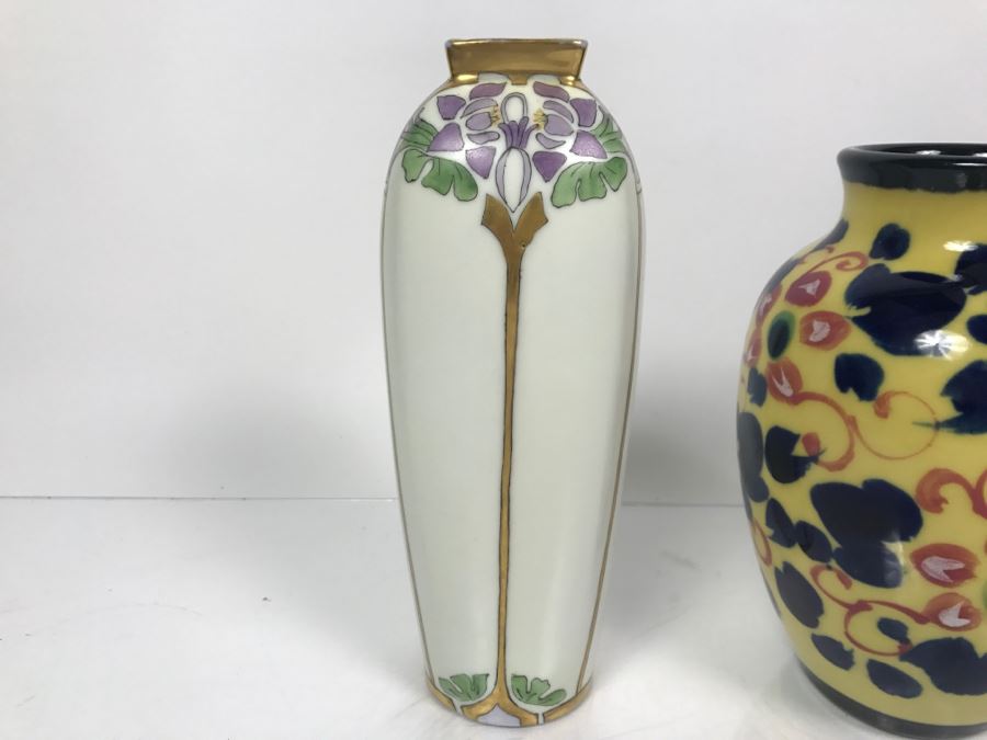 Handpainted Austrian Vase, Porcelain Vase And Art Glass Vase [Photo 3]
