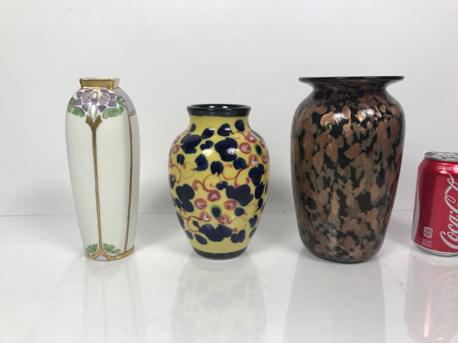 Handpainted Austrian Vase, Porcelain Vase And Art Glass Vase [Photo 1]