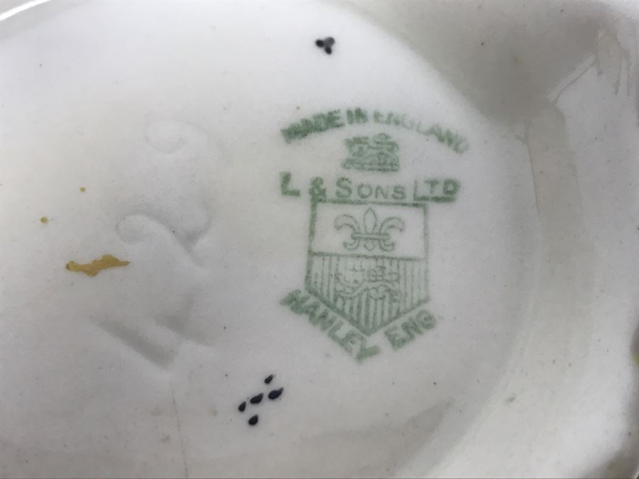 Pair Of Vintage English Barrel Biscuit Jars Lidded With Handles [Photo 10]