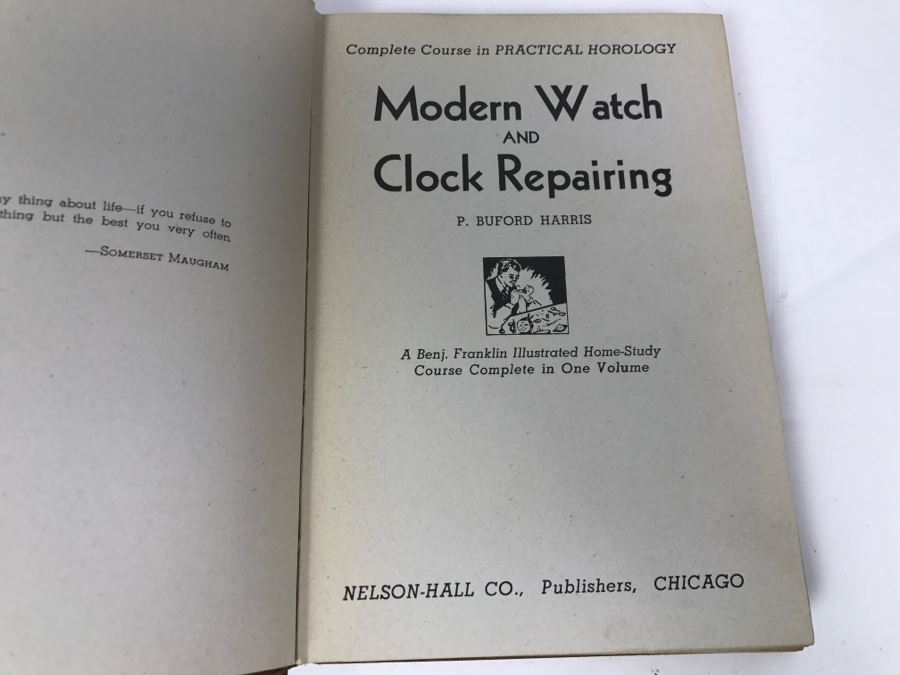 Vintage 1944 Book Modern Watch And Clock Repairing Book P. Buford Harris [Photo 3]