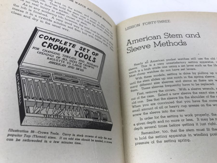 Vintage 1944 Book Modern Watch And Clock Repairing Book P. Buford Harris [Photo 6]