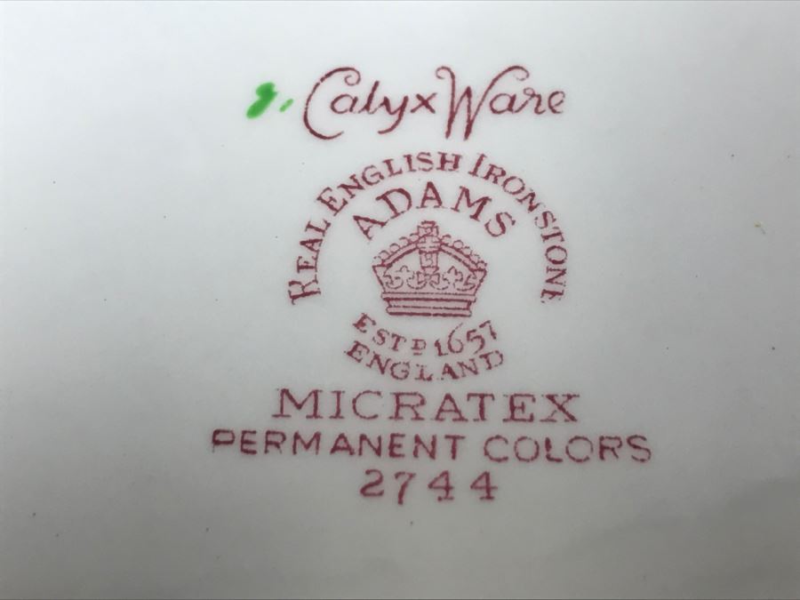 Adams Calyx Ware China England Teapot Creamer And Sugar Trays Pitcher Tureen [Photo 10]