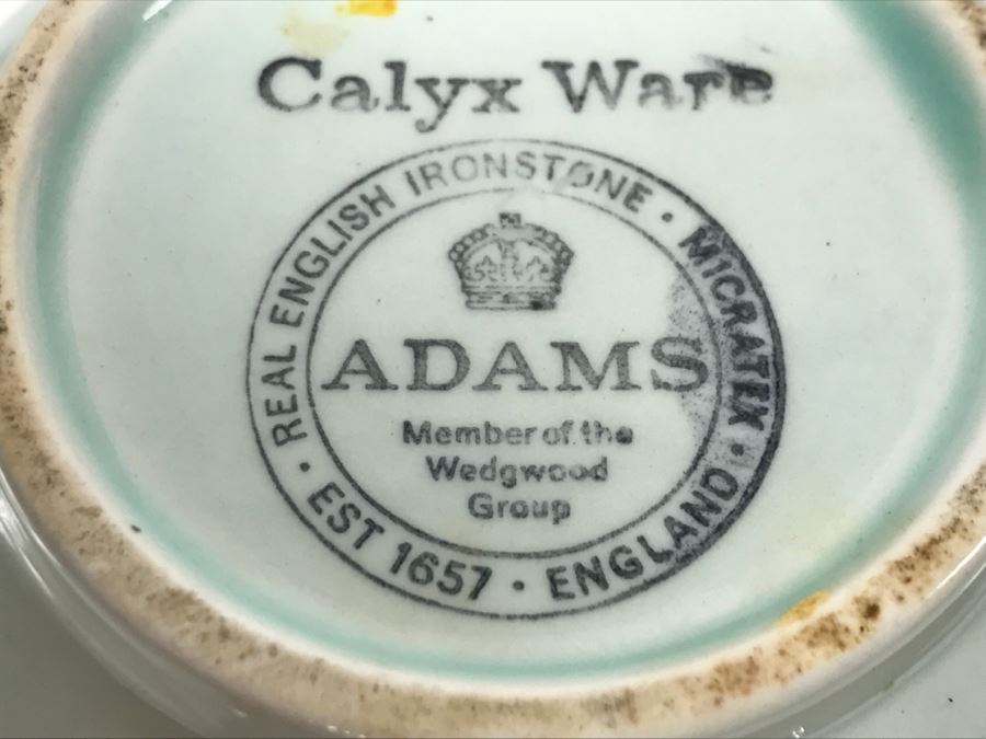 Adams Calyx Ware China England Teapot Creamer And Sugar Trays Pitcher Tureen [Photo 12]