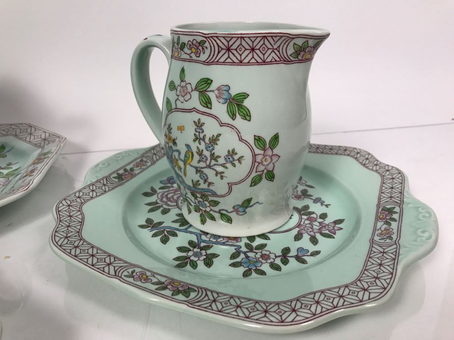 Adams Calyx Ware China England Teapot Creamer And Sugar Trays Pitcher Tureen [Photo 7]