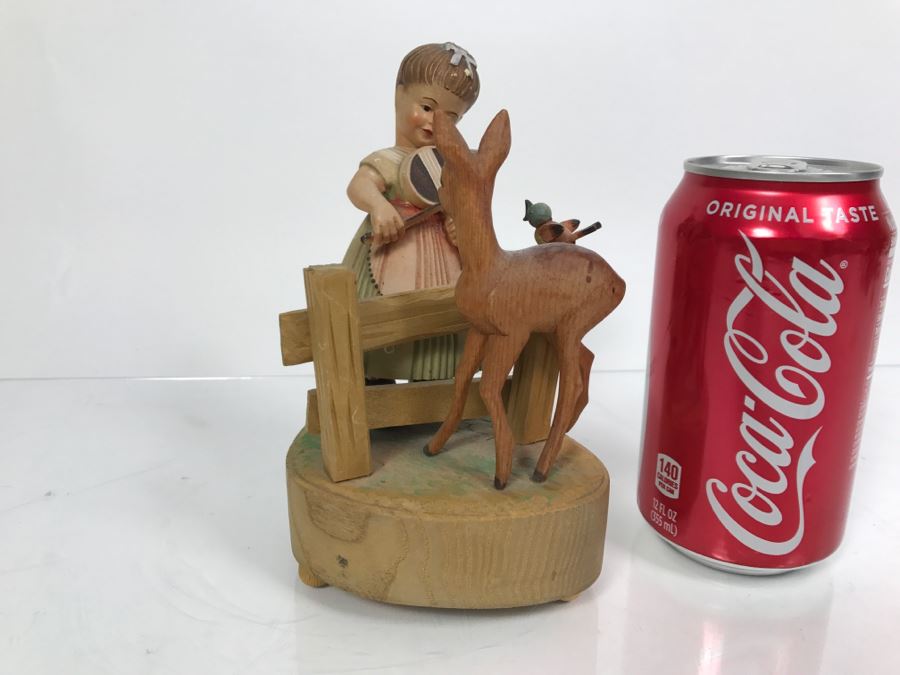Carved Wooden Music Box Reuge Swiss Musical Movement The Blue Danube Toriart Italy