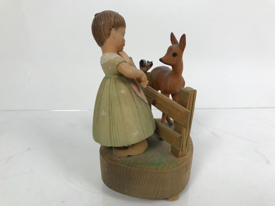 Carved Wooden Music Box Reuge Swiss Musical Movement The Blue Danube Toriart Italy [Photo 4]