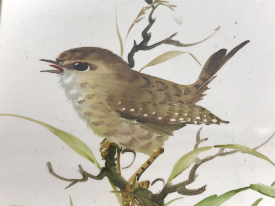 HR Germany Porcelain Birds And Framed Original Bird Painting [Photo 6]