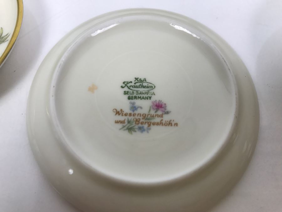 (1) Limoges France Bird Plate And (6) K&A Krautheim Bavaria Germany Floral Small Dishes And (6) Rosenthal Floral Small Dishes [Photo 8]