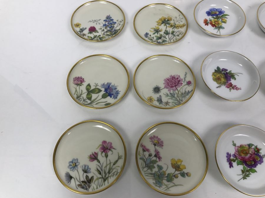 (1) Limoges France Bird Plate And (6) K&A Krautheim Bavaria Germany Floral Small Dishes And (6) Rosenthal Floral Small Dishes [Photo 6]