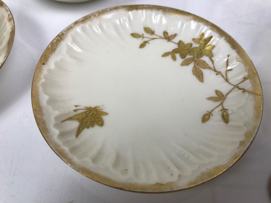 Various China Cups And Saucers, Griswold Salt & Pepper Shaker, Germany Handpainted Plate Love Story See Photos [Photo 5]