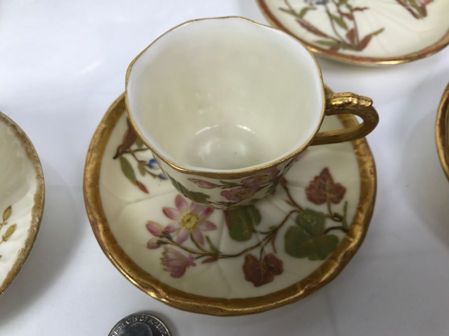 Various China Cups And Saucers, Griswold Salt & Pepper Shaker, Germany Handpainted Plate Love Story See Photos [Photo 8]