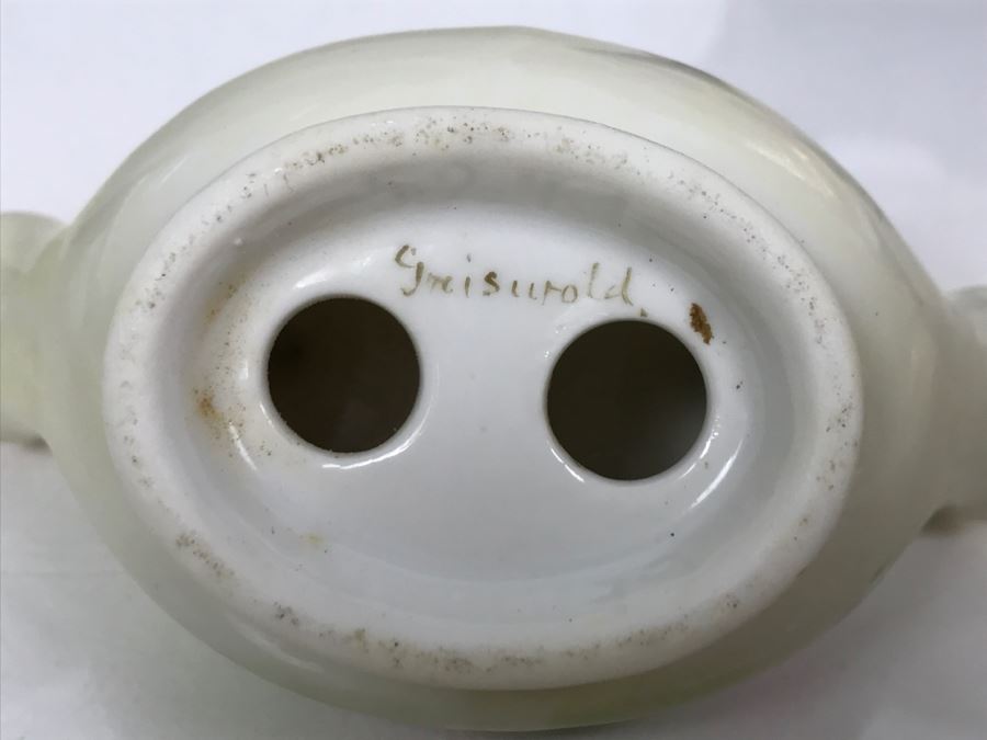 Various China Cups And Saucers, Griswold Salt & Pepper Shaker, Germany Handpainted Plate Love Story See Photos [Photo 14]