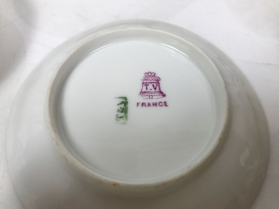 Various China Cups And Saucers, Griswold Salt & Pepper Shaker, Germany Handpainted Plate Love Story See Photos [Photo 6]