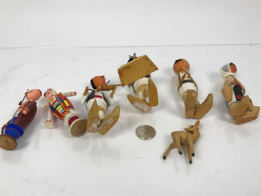 Collection Of Handpainted Wooden Folk Art Dolls   28647 6b2y 