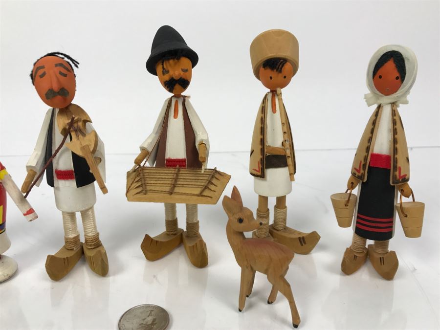 Collection Of Handpainted Wooden Folk Art Dolls [Photo 2]