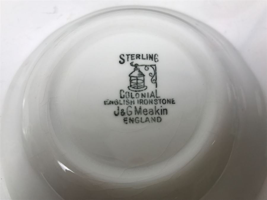 Vintage Johnson Brothers The Covered Bridge The Friendly Village China (See Photos For Condition) And Sterling Colonial English Ironstone J&G Meakin England China [Photo 18]