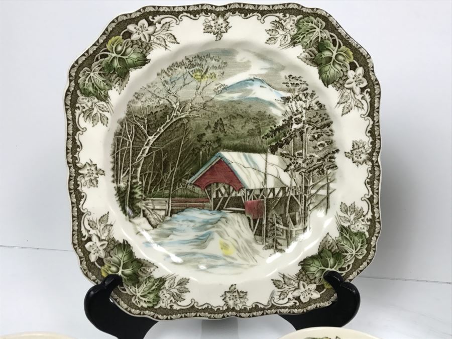 Vintage Johnson Brothers The Covered Bridge The Friendly Village China (See Photos For Condition) And Sterling Colonial English Ironstone J&G Meakin England China [Photo 6]