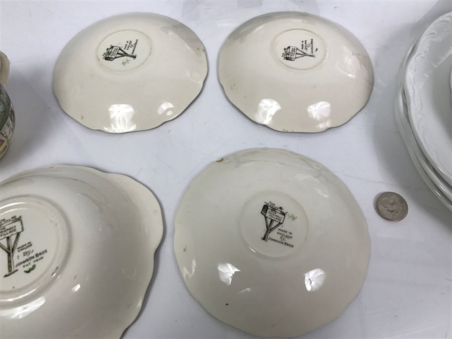 Vintage Johnson Brothers The Covered Bridge The Friendly Village China (See Photos For Condition) And Sterling Colonial English Ironstone J&G Meakin England China [Photo 14]