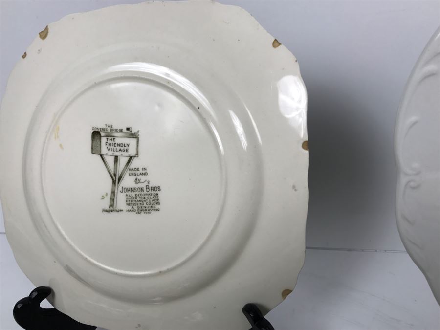 Vintage Johnson Brothers The Covered Bridge The Friendly Village China (See Photos For Condition) And Sterling Colonial English Ironstone J&G Meakin England China [Photo 11]