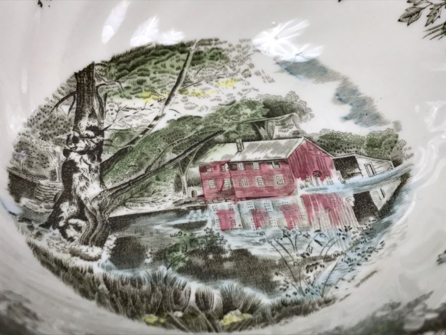 Vintage Johnson Brothers The Covered Bridge The Friendly Village China (See Photos For Condition) And Sterling Colonial English Ironstone J&G Meakin England China [Photo 3]