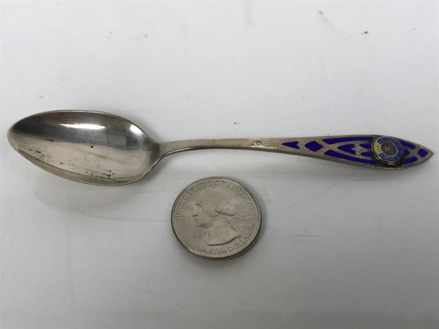 Vintage University Of Michigan Sterling Silver Enamel Spoon 10g