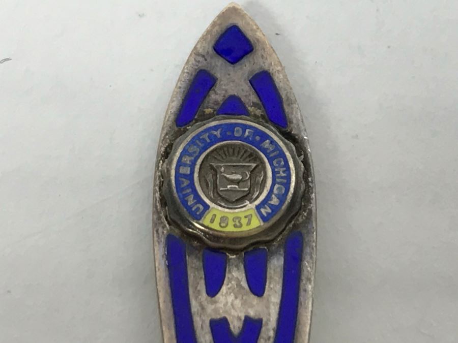 Vintage University Of Michigan Sterling Silver Enamel Spoon 10g [Photo 3]