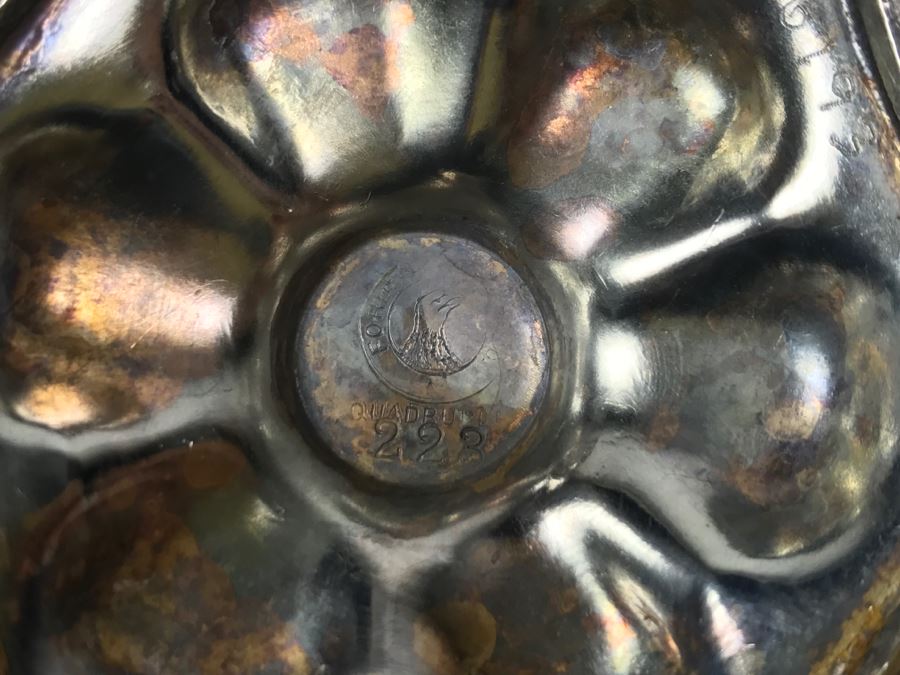 Forbes Silver Co Quadruple Silverplate Tea Set With Teapot, Creamer And Sugar And Woodbury Pewter Teapot [Photo 10]