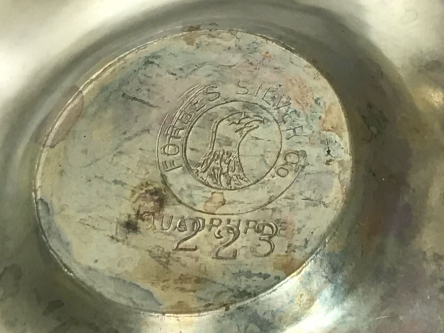 Forbes Silver Co Quadruple Silverplate Tea Set With Teapot, Creamer And Sugar And Woodbury Pewter Teapot [Photo 12]