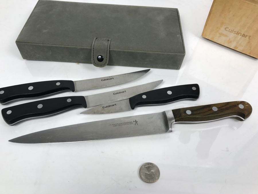 Gorham Stainless Steel Knife Set With Cuisinart Knife Holder And Cuisinart Knives, J. A. Henckels Knife And Flint Stainless Knife [Photo 9]
