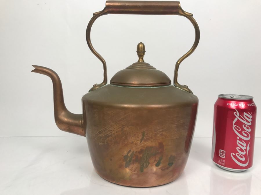 Vintage Signed Copper Teapot