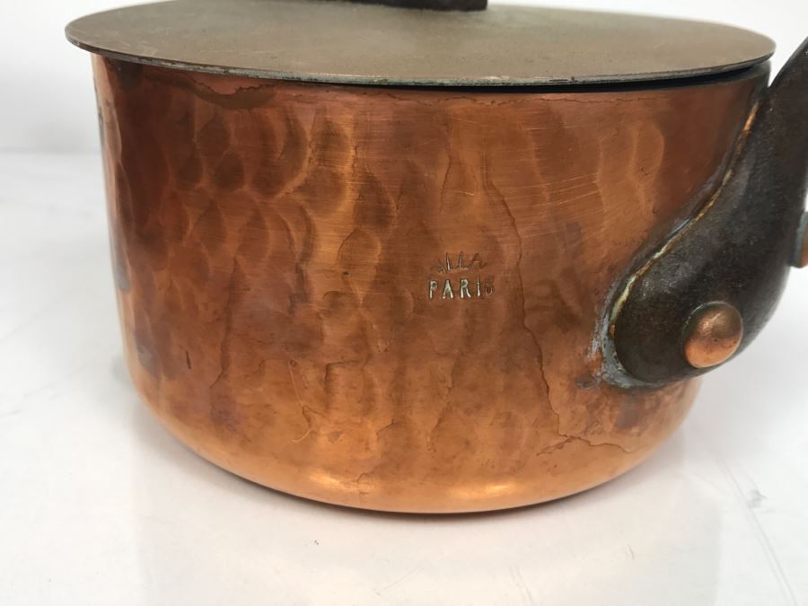 Vintage French Hammered Copper Pots With Lids - Some Made For The Bridge Company And Some Made In Paris [Photo 10]