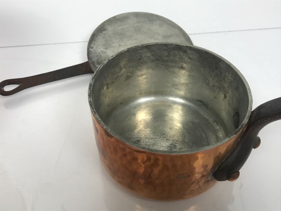 Vintage French Hammered Copper Pots With Lids Some Made For The Bridge Company And Some Made 4772