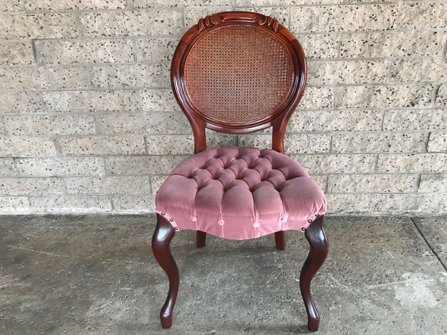 Vintage Kimball Furniture Upholstered Side Chair With Cane Back [Photo 2]
