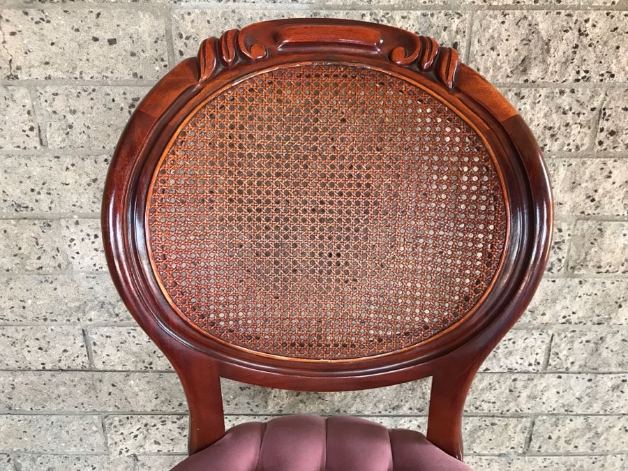 Vintage Kimball Furniture Upholstered Side Chair With Cane Back [Photo 4]