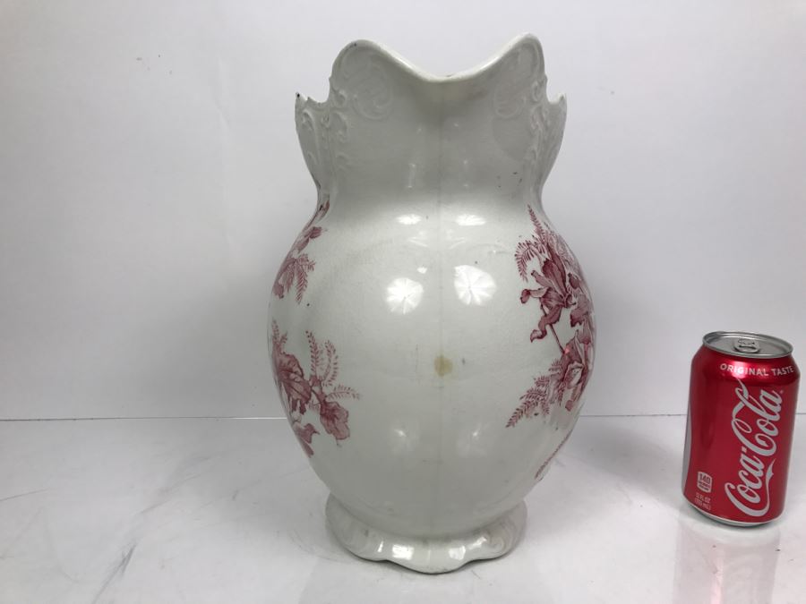 Antique Cyclamen Stoke On Trent Wash Basin Pitcher [Photo 4]