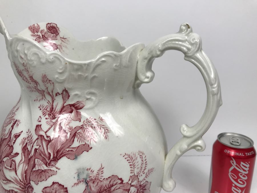 Antique Cyclamen Stoke On Trent Wash Basin Pitcher [Photo 6]
