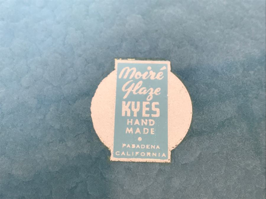 Mid-Century Pottery Chip & Dip Vegetable Tray, Moire Glaze KYES Handmade Tray Pasadena, CA And Metal Tri-Color Glitter Tray [Photo 10]