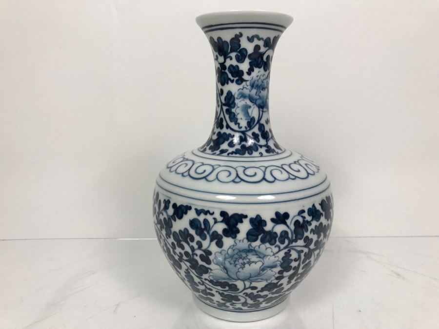 Signed Asian Blue And White Vase [Photo 2]