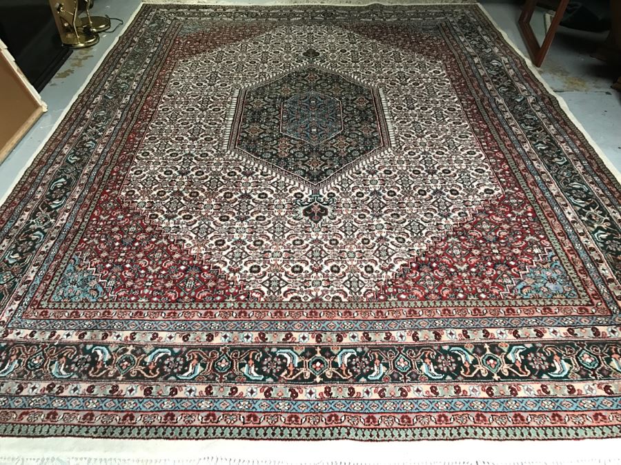 Large Hand Knotted Wool Persian Area Rug 12' X 9' [Photo 3]