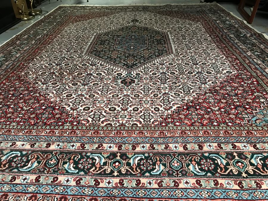 Large Hand Knotted Wool Persian Area Rug 12' X 9' [Photo 10]