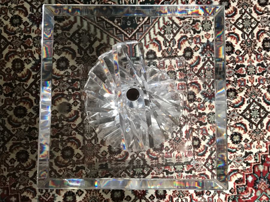 Signed Shlomi Haziza Lucite Spiral Helix Side End Table Israel [Photo 7]