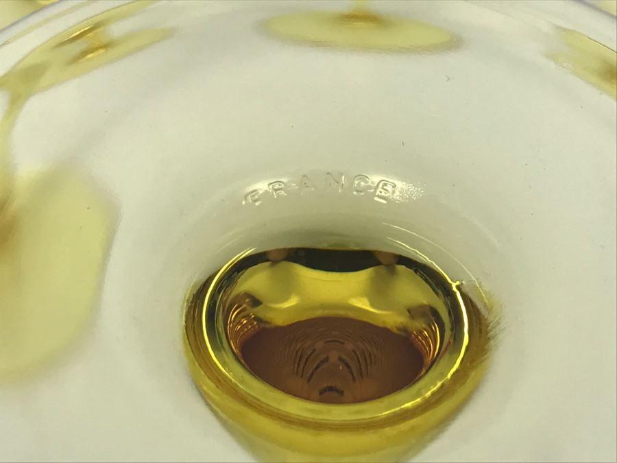 Pair Of Kate Spade His And Her Glasses, (6) Yellow Stem French Stemware With Etched Palms And Pair Of Bormioli Rocco Wine Glasses [Photo 11]