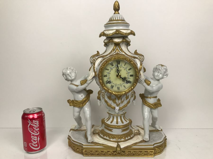 C. Zanardi Mantel Clock With Walt Porcelain Dial Made In Italy