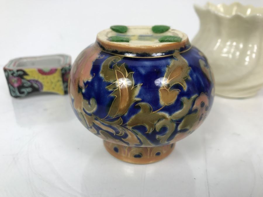 Asian Inkwell, Irish Belleek And Signed Porcelain [Photo 6]